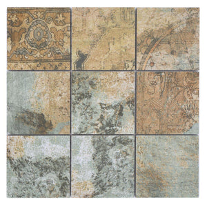 Kolory ziemi - beżowy brązowy zielony mat mozaika gresowa