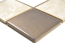 Załaduj obraz do przeglądarki galerii, Mozaika ceramiczna kolor beżowo-brązowy mat - kwadrat