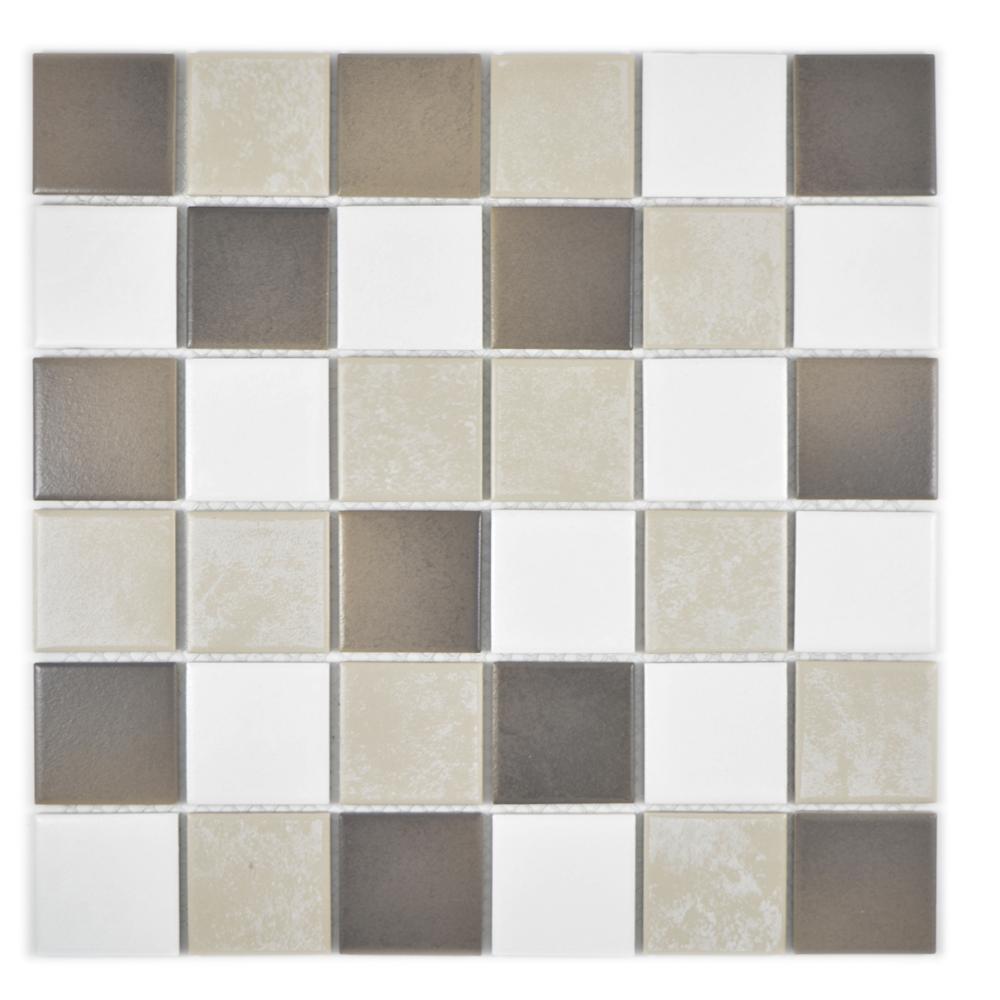 Mozaika ceramiczna kolor beżowo-brązowy mat - kwadrat