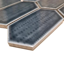 Załaduj obraz do przeglądarki galerii, Mozaika ceramiczna kolor czarny połysk hexagon T 90