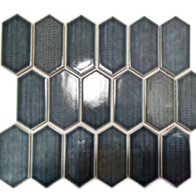 Załaduj obraz do przeglądarki galerii, Mozaika ceramiczna kolor czarny połysk hexagon T 90