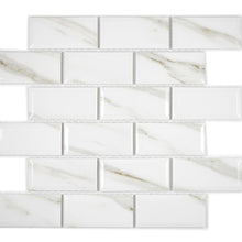 Załaduj obraz do przeglądarki galerii, Mozaika ceramiczna kolor biały calacatta połysk T 28