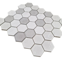 Załaduj obraz do przeglądarki galerii, Mozaika ceramiczna kolor biały połysk hexagon T 21
