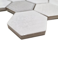 Załaduj obraz do przeglądarki galerii, Mozaika ceramiczna kolor biały połysk hexagon T 21