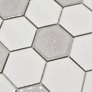 Mozaika ceramiczna kolor biały połysk hexagon T 21