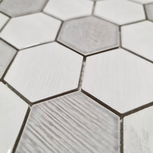 Załaduj obraz do przeglądarki galerii, Mozaika ceramiczna kolor biały połysk hexagon T 21
