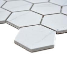 Załaduj obraz do przeglądarki galerii, Mozaika ceramiczna kolor biały mat hexagon T1
