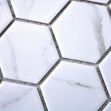Załaduj obraz do przeglądarki galerii, Mozaika ceramiczna kolor biały mat hexagon T1
