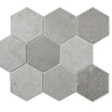 Załaduj obraz do przeglądarki galerii, Mozaika ceramiczna kolor szary mat hexagon T 162