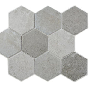 Mozaika ceramiczna kolor szary mat hexagon T 162
