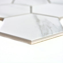 Załaduj obraz do przeglądarki galerii, Mozaika ceramiczna kolor biały mat hexagon T2