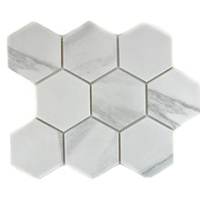 Załaduj obraz do przeglądarki galerii, Mozaika ceramiczna kolor biały mat hexagon T2
