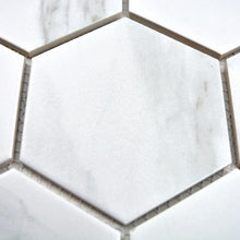 Załaduj obraz do przeglądarki galerii, Mozaika ceramiczna kolor biały mat hexagon T2
