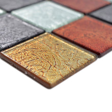 Załaduj obraz do przeglądarki galerii, Mozaika szklana kolor mix złoty srebrny czarny czerwony połysk T 611
