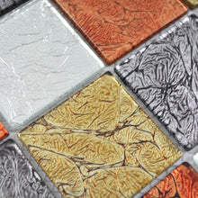 Załaduj obraz do przeglądarki galerii, Mozaika szklana kolor mix złoty srebrny czarny czerwony połysk T 611