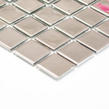 Załaduj obraz do przeglądarki galerii, Mozaika szklana kolor srebrny połysk T 628