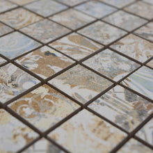 Załaduj obraz do przeglądarki galerii, Mix kolory ziemi zieleń mat A2 mozaika gresowa