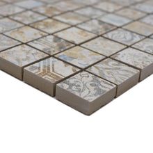 Załaduj obraz do przeglądarki galerii, Mix kolory ziemi zieleń mat A2 mozaika gresowa