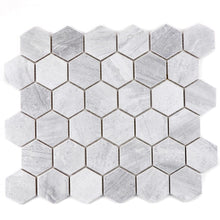 Załaduj obraz do przeglądarki galerii, Mozaika ceramiczna kolor szary mat hexagon T 164