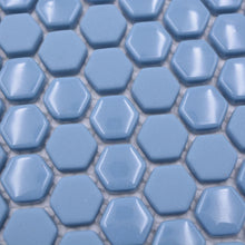 Załaduj obraz do przeglądarki galerii, Mozaika szklana kolor niebieski mat hexagon T 540