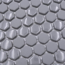 Załaduj obraz do przeglądarki galerii, Mozaika szklana kolor szary mat hexagon T 548