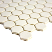 Załaduj obraz do przeglądarki galerii, Mozaika ceramiczna kolor biały - beż mat hexagon T1
