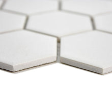 Załaduj obraz do przeglądarki galerii, Mozaika ceramiczna kolor biały mat hexagon T2