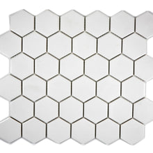 Załaduj obraz do przeglądarki galerii, Mozaika ceramiczna kolor biały mat hexagon T2