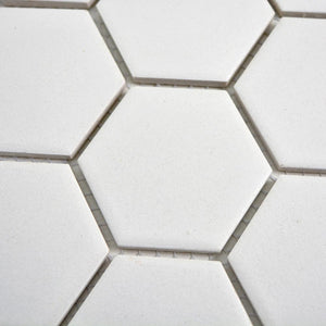 Mozaika ceramiczna kolor biały mat hexagon T2