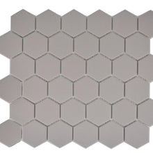 Załaduj obraz do przeglądarki galerii, Mozaika ceramiczna kolor jasny szary mat hexagon
