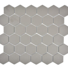 Załaduj obraz do przeglądarki galerii, Mozaika ceramiczna kolor szary mat hexagon
