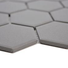 Załaduj obraz do przeglądarki galerii, Mozaika ceramiczna kolor ciemno szary mat hexagon