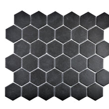 Załaduj obraz do przeglądarki galerii, Mozaika ceramiczna kolor czarny mat hexagon duży
