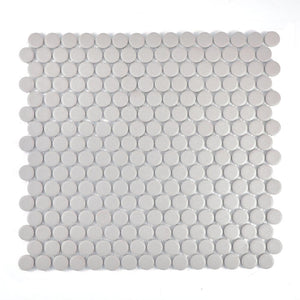 Mozaika ceramiczna kolor jasny szary mat kółka
