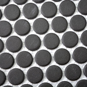 Mozaika ceramiczna kolor czarny mat kółka