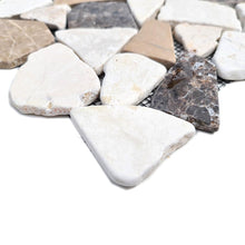 Załaduj obraz do przeglądarki galerii, Mozaika kamienna - marmur kolor brązowy beżowy mat T 224