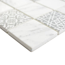 Załaduj obraz do przeglądarki galerii, Mozaika szklana kolor biały mat T 497