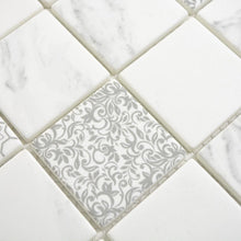 Załaduj obraz do przeglądarki galerii, Mozaika szklana kolor biały mat T 497