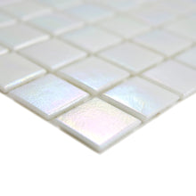 Załaduj obraz do przeglądarki galerii, Mozaika szklana kolor biały iridium połysk T 505