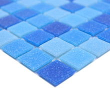 Załaduj obraz do przeglądarki galerii, Mozaika szklana kolor niebieski mieszany połysk T 545