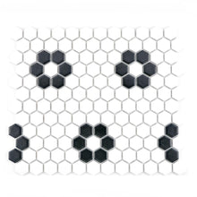 Załaduj obraz do przeglądarki galerii, Mozaika ceramiczna kolor biały czarny mat hexagon T 32