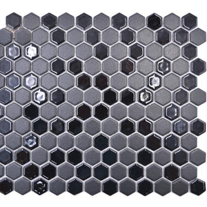 Mozaika ceramiczna kolor czarny mat hexagon T 59