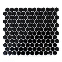 Załaduj obraz do przeglądarki galerii, Mozaika ceramiczna kolor czarny połysk hexagon T 91