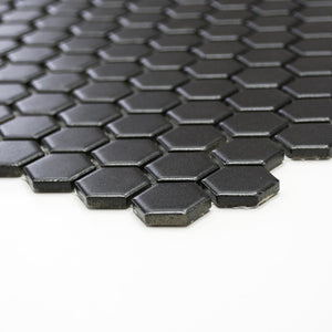 Mozaika ceramiczna kolor czarny mat hexagon T 60