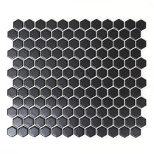 Załaduj obraz do przeglądarki galerii, Mozaika ceramiczna kolor czarny mat hexagon T 60
