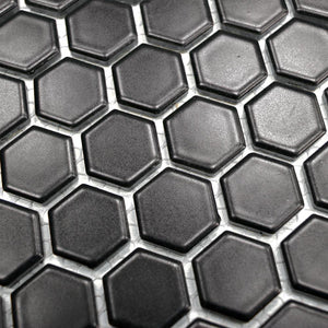 Mozaika ceramiczna kolor czarny mat hexagon T 60