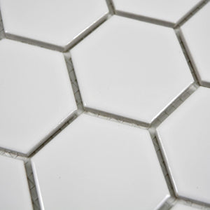 Mozaika ceramiczna kolor biały połysk hexagon T 23