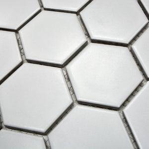 Mozaika ceramiczna kolor biały mat hexagon T5