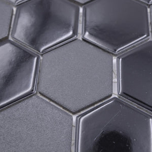 Mozaika ceramiczna kolor czarny mat hexagon T 61