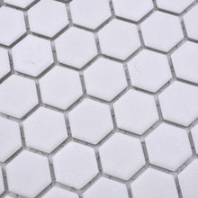 Załaduj obraz do przeglądarki galerii, Mozaika ceramiczna kolor biały mat hexagon T7